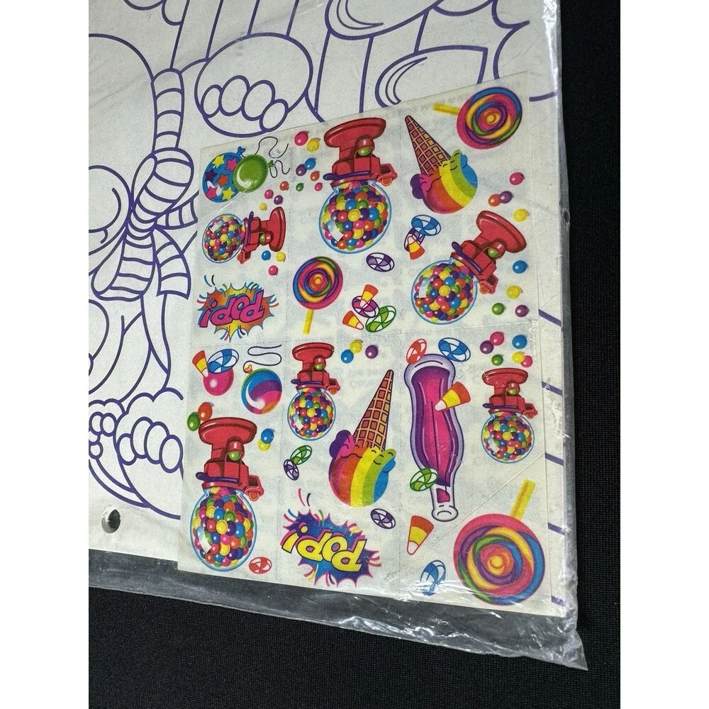 Vintage Lisa Frank Color Your Own Folder W/ Stickers NEW Portfolio Bear Ballet